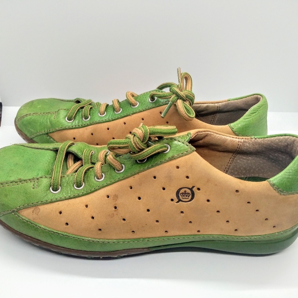 Born Sz 8 Eu 39 Leather & Suede Oxford Shoes Green
